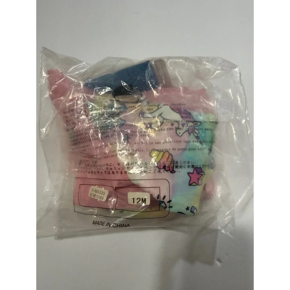 Kids Girls Pink Unicorn Rainbow Rash‎ Guard Swimsuit Set 12M UPF 50+